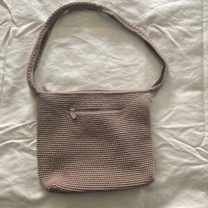 The Sak Woven Shoulder Bag in Taupe